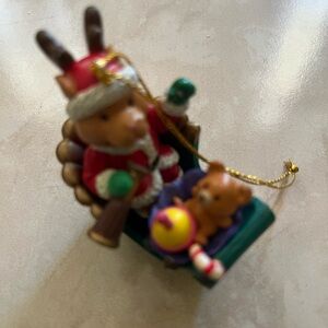 Festive Reindeer Sleigh Ornament